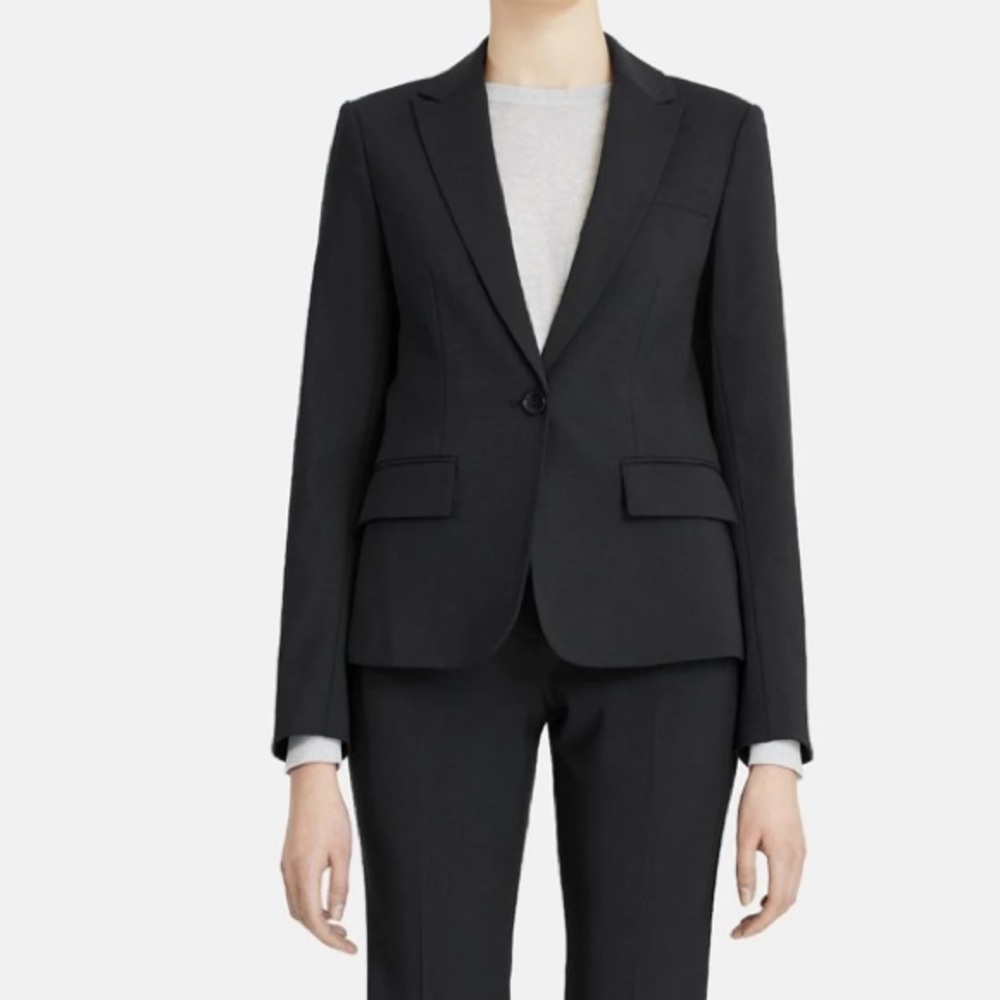 Theory Wool Blend Single Button Blazer - image 1